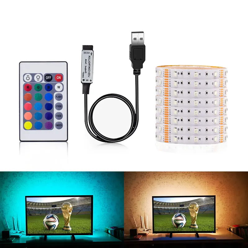 SMD 3528 RGB Светодиодные ленты не Водонепроницаемый 60LED/M DC 5V белый/теплый белый для