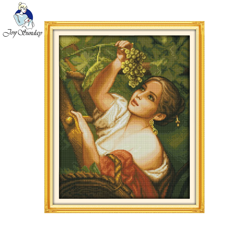 

Joy Sunday Набор для выщипывания винограда, для девочек, вышивка крестиком, вышивка крестиком, Китайская вышивка крестиком, домашний декор