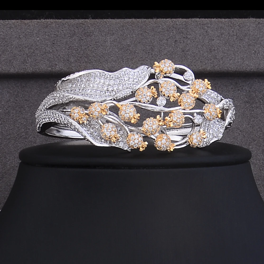 SISCATHY Charms Wedding Jewelry Sets Making For Women Statement Flower Necklace Earrings Bangle Ring Accessories | Украшения и
