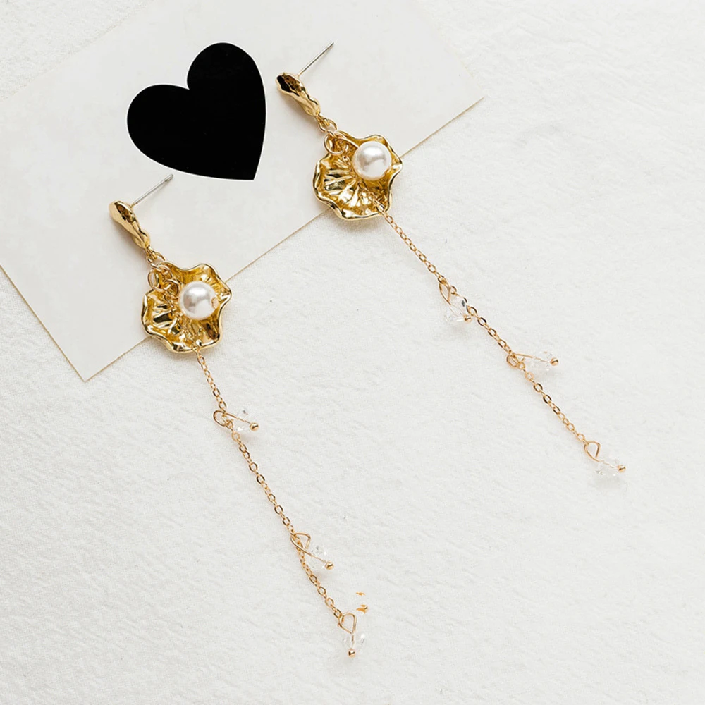Женские Висячие серьги SUKI асимметричная Подвеска из ракушек с жемчугом