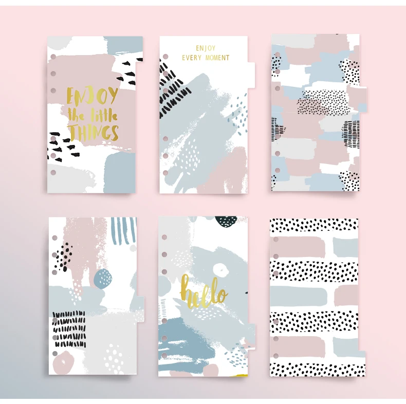 Never Memphis Notebook Journals Label Filler Pages A6 Planner Index Dividers for Filofax Dokibook Spiral Notebooks 6 Sheets/set