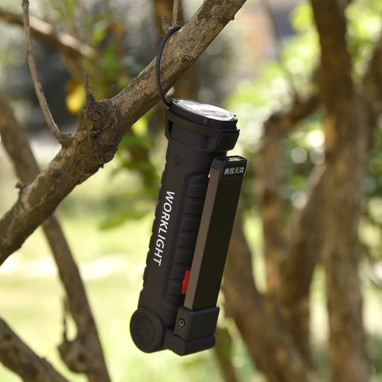 Вращающийся на 360 градусов многофункциональный USB Перезаряжаемый COB + LED аварийный