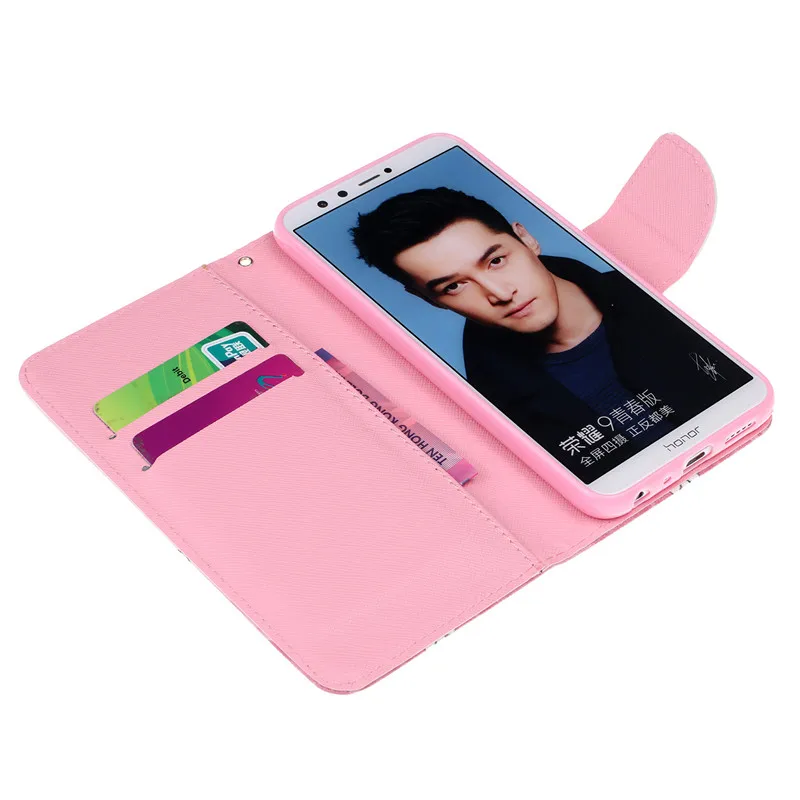 Кожаный чехол-книжка на СПС чехол для Huawei Honor 9 Lite чехол-кошелек с подставкой