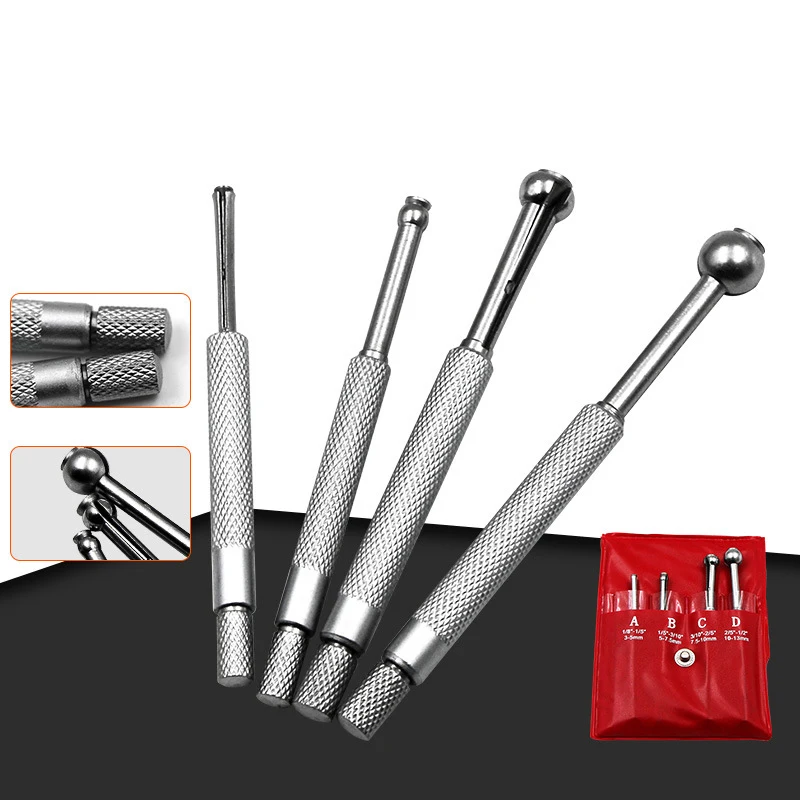 Hot 4pc Adjustable Steel Telescopic Gage Gauge Set Square Head Inner Diameter Round Small Hole 3-13mm | Инструменты