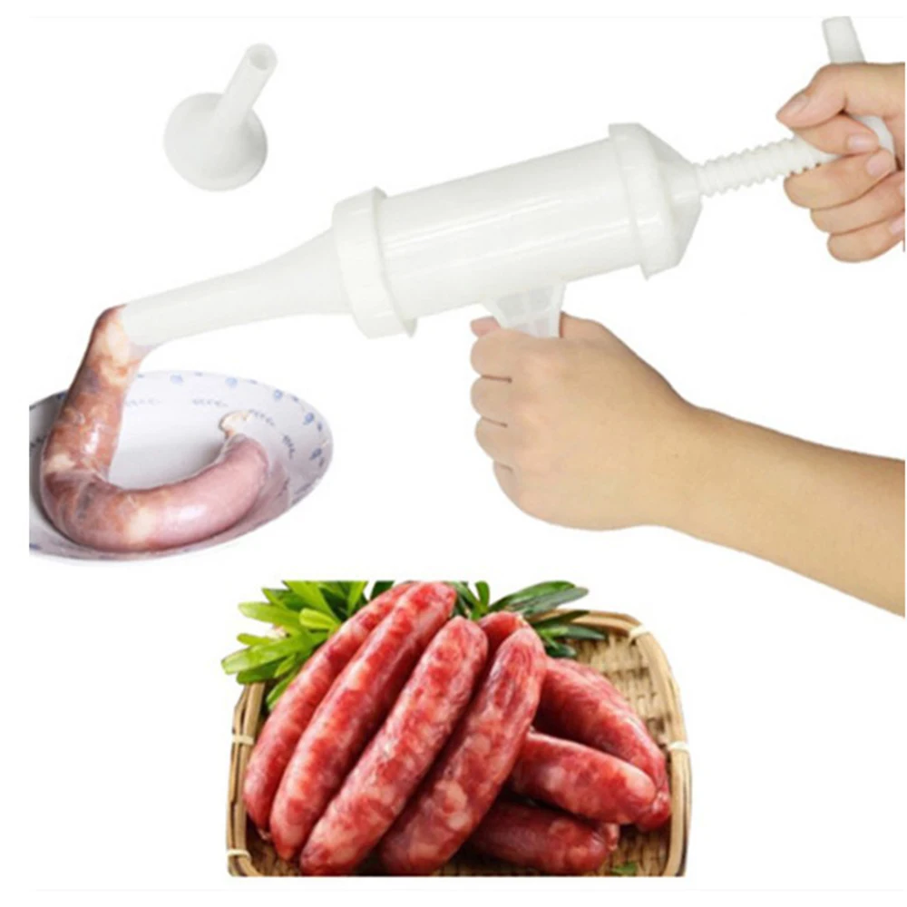 

Good Quality Useful Sausage Machine Meat Stuff Filler Hand Operated Salami Maker+Funnel Food Grade