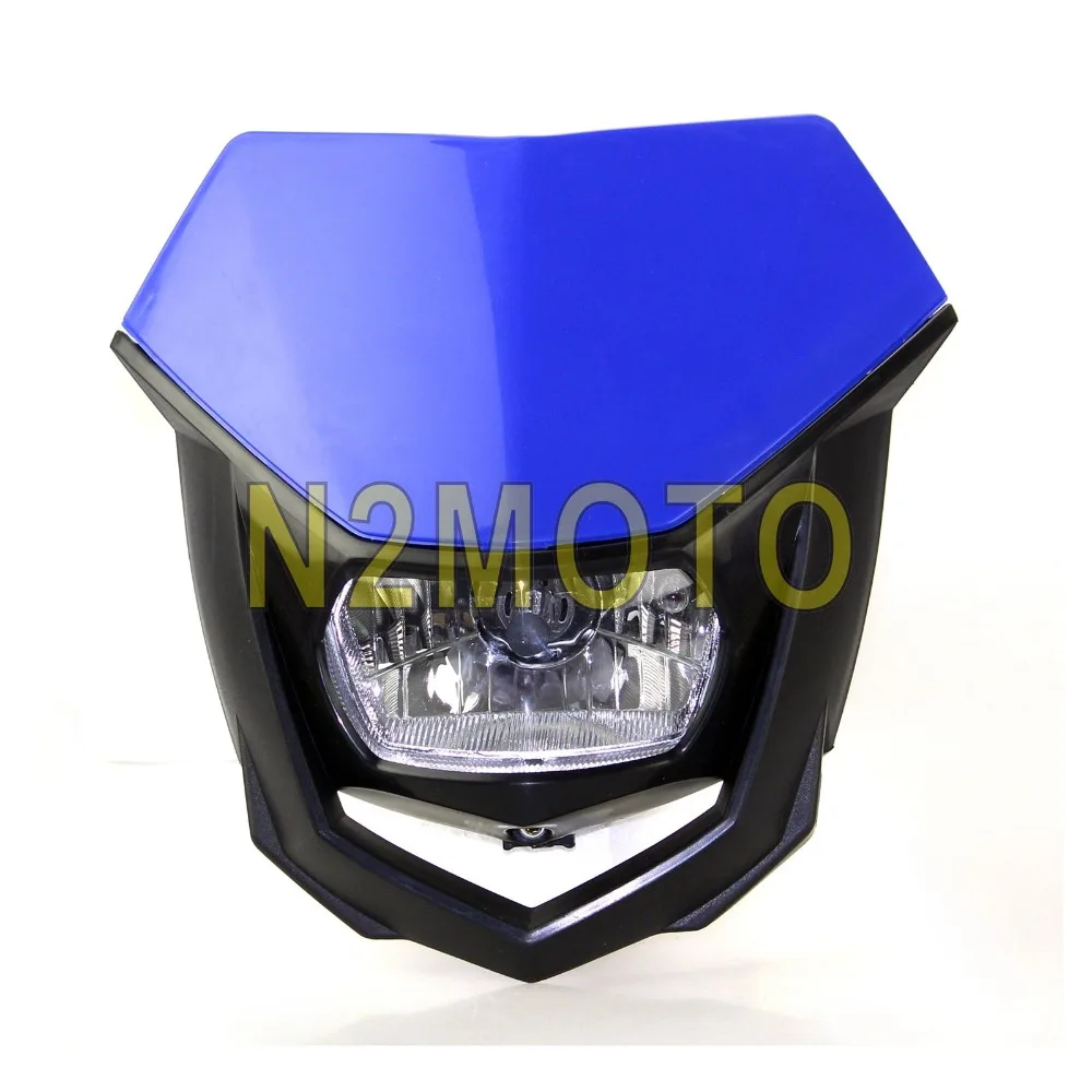 Мотоциклы Dirt Bike Dual Sport Enduro фары для мотокросса обтекатель для Yamaha YZ XT WR TTR TT синий налобный фонарь 12 в 35 Вт