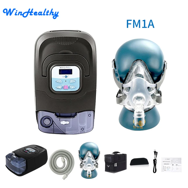 With Mask FM1A Win Healthy BMC CPAP/APAP/аппарат искусственного дыхания с полной лицевой маской или назальная маска для сна и храпа синдрома апноэ сна SAS - Цвет: With Mask FM1A