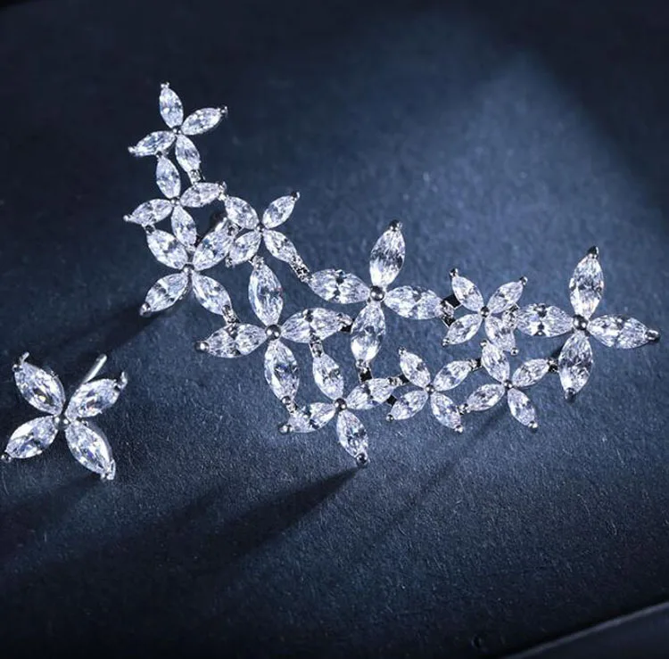 AAA качественные модные полностью инкрустированные серьги премиум класса с