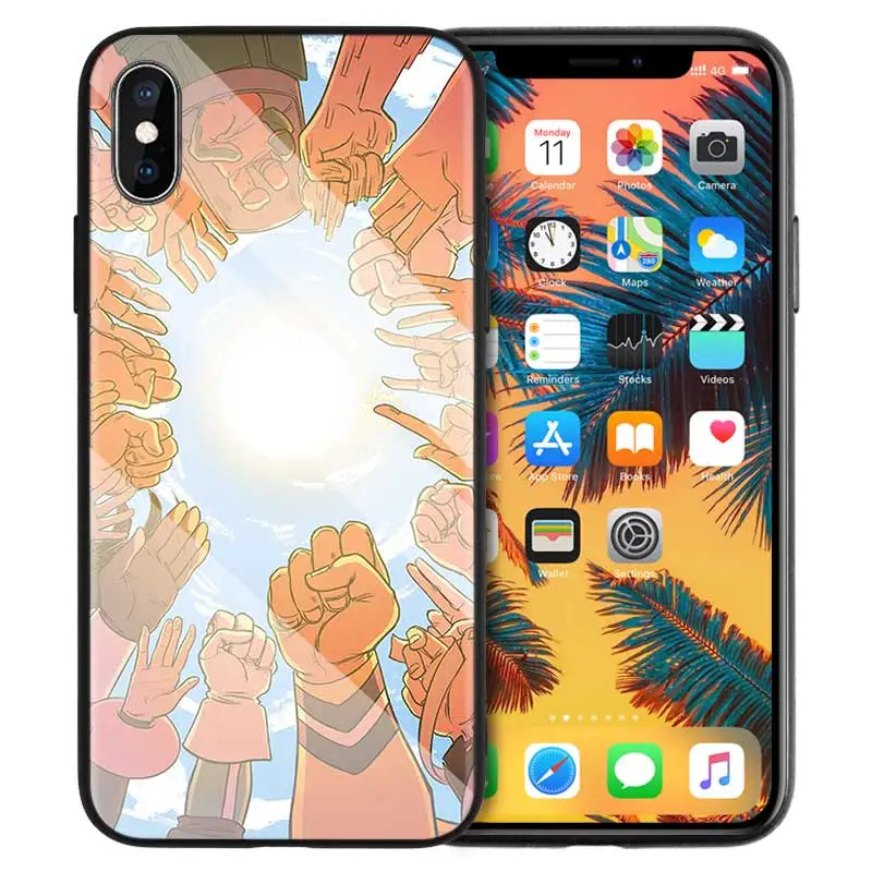 05 Закаленное стекло чехол для iPhone 7 X чехол для iPhone 11 11Pro 8 6 6S XR XS MAX Plus аниме мультфильм ваше имя один кусок Наруто Чехол - Цвет: 05