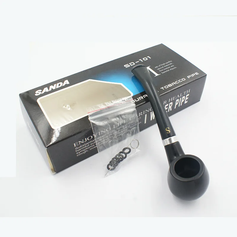 

SWSMOK Portable Bakelite Pipe 12x2.8x1.5 cm Bent Smoking Pipe Handmade Tobacco Pipe Filter Grinder Herb Wooden Pipe