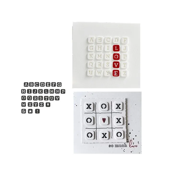 30 шт. буквы символические металлические штампы формы для поделок скрапбукинга