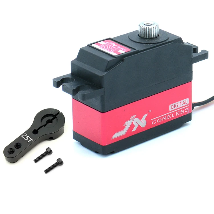 With Metal Arm JX PDI-2506MG 25g металлическая Шестерня цифровой сервопривод без сердечника с 25т сервоприводом рупорный рычаг WLtoys 12428 RC автомобиль 450 500 самолет с фиксированным крылом - Цвет: With Metal Arm