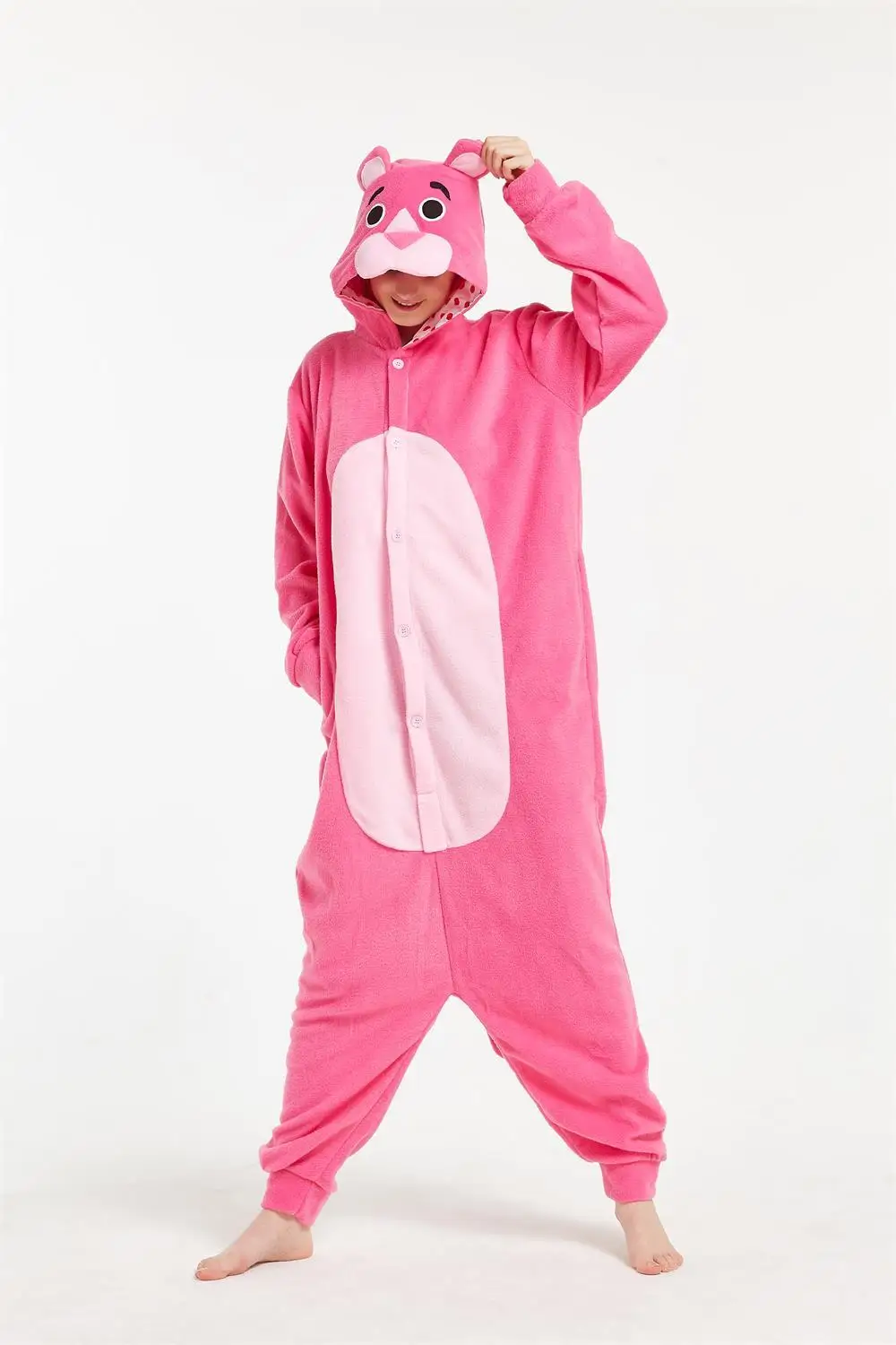 Персонаж мультфильма новые леопардовые Розовая пантера Onesie аниме Костюмы для
