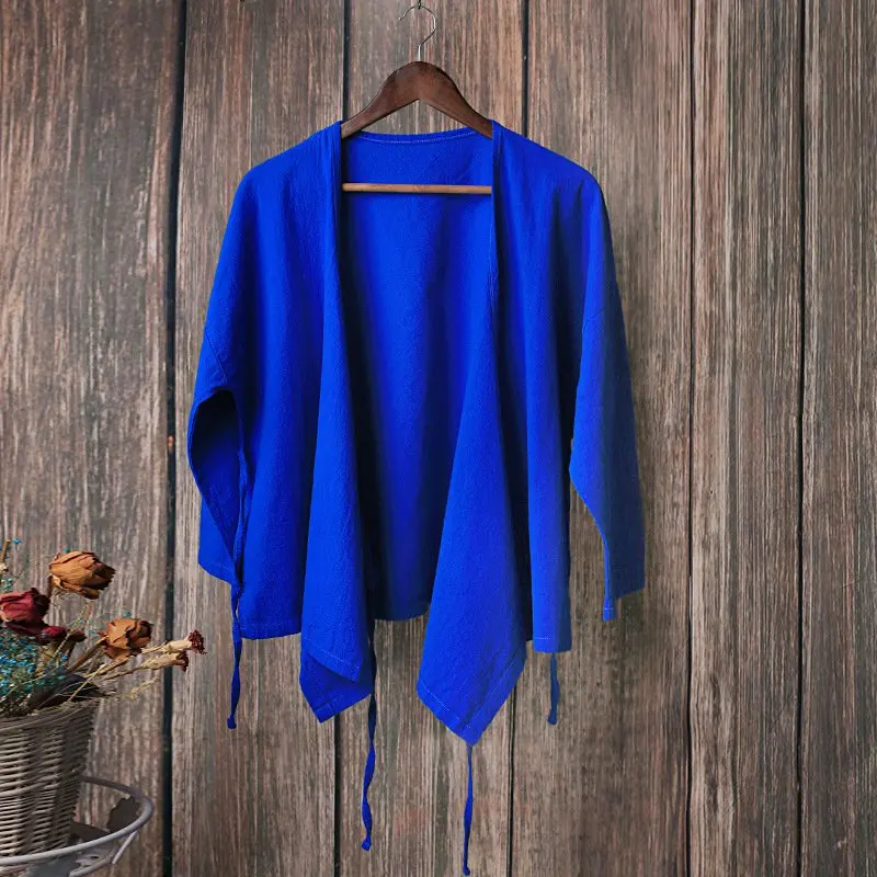 Блузка кимоно ORIGOODS женская летняя льняная с длинным рукавом|womens tops and blouses|kimono