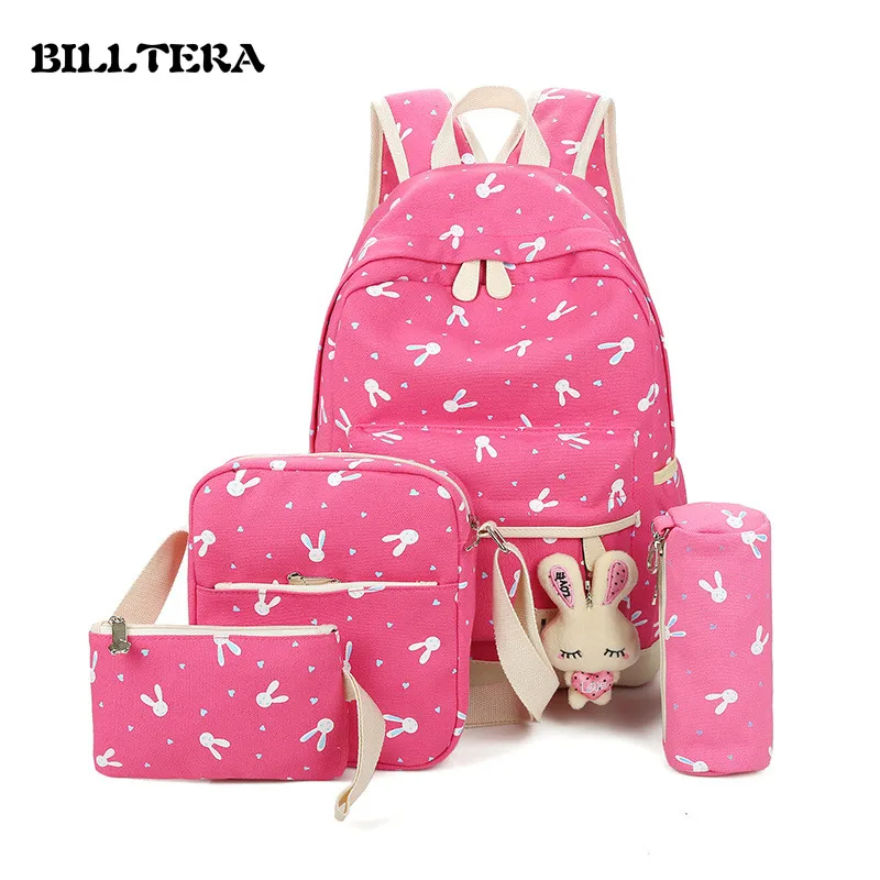 Обувь для девочек милый кролик рюкзаки Новинка 2017 Рюкзак Комплект милая леди