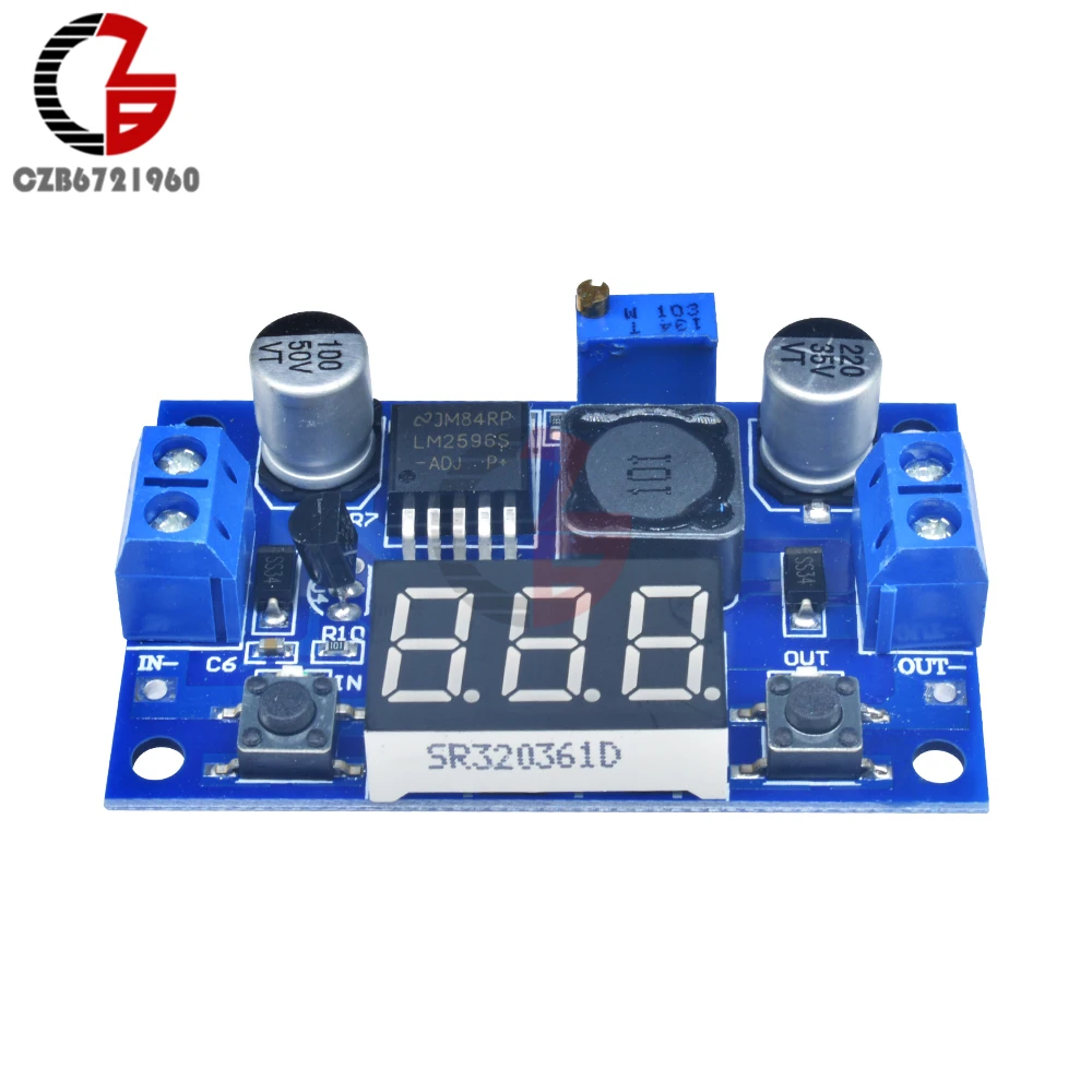 LM2596 DC-DC модуль ldo понижающего преобразователя светодиодный цифровой вольтметр Регулируемый трансформаторный источник энергии Напряжение регулятор метр 12 V-5 V
