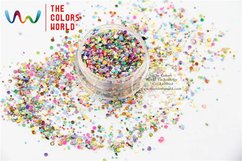 ZS701 14 смешанные размеры цветной блестящий камень галька для дизайна ногтей или