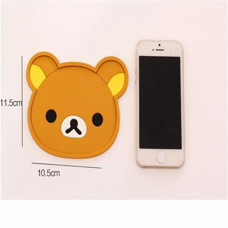 Милые силиконовые подставки для чашек с животными из мультфильмов кофейные