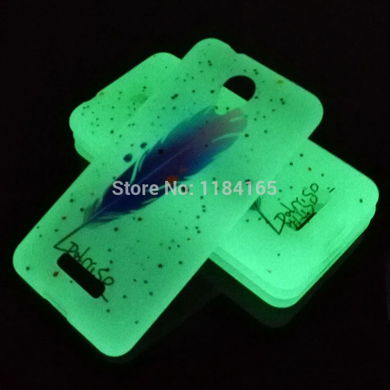 JONSNOW Luminous Soft Case for Micromax Canvas Spark Q380 4.7 inch Feather Pattern Ultra-thin Transparent TPU Cover |