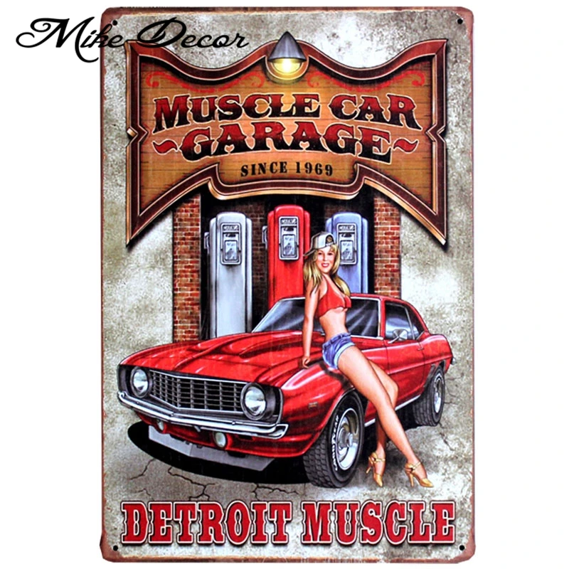 [Mike86] металлический налет для машины железная роспись ретро Декор дома и паба 20X30