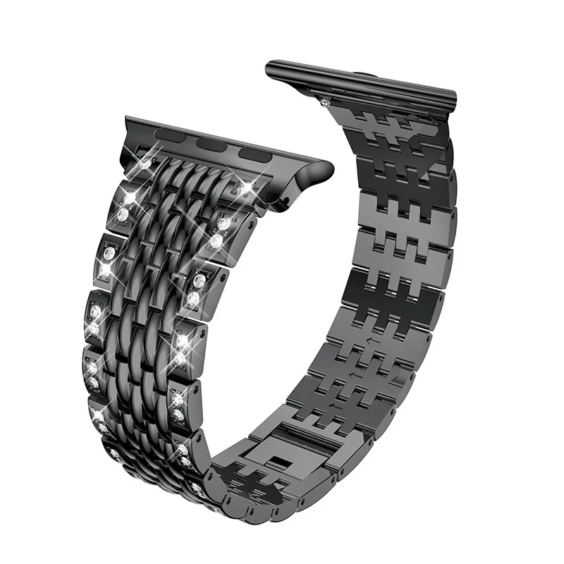 Роскошный браслет стразы звеньевой для apple watch серии 1/2/3/4 ремешок браслета 38 мм 40 42