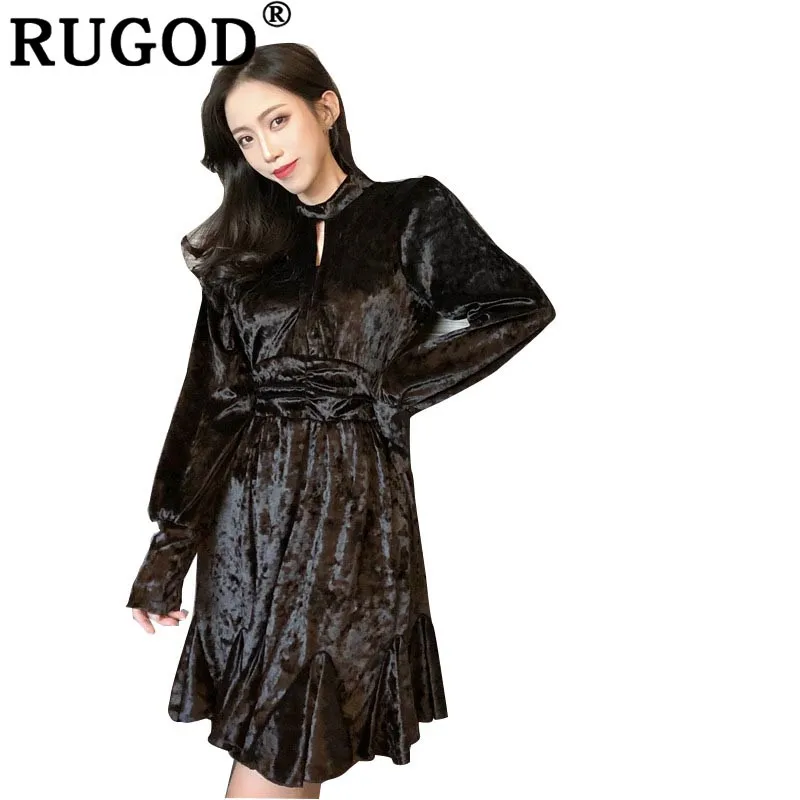 RUGOD/винтажное сексуальное платье с круглым вырезом и вырезами 2019 весенние