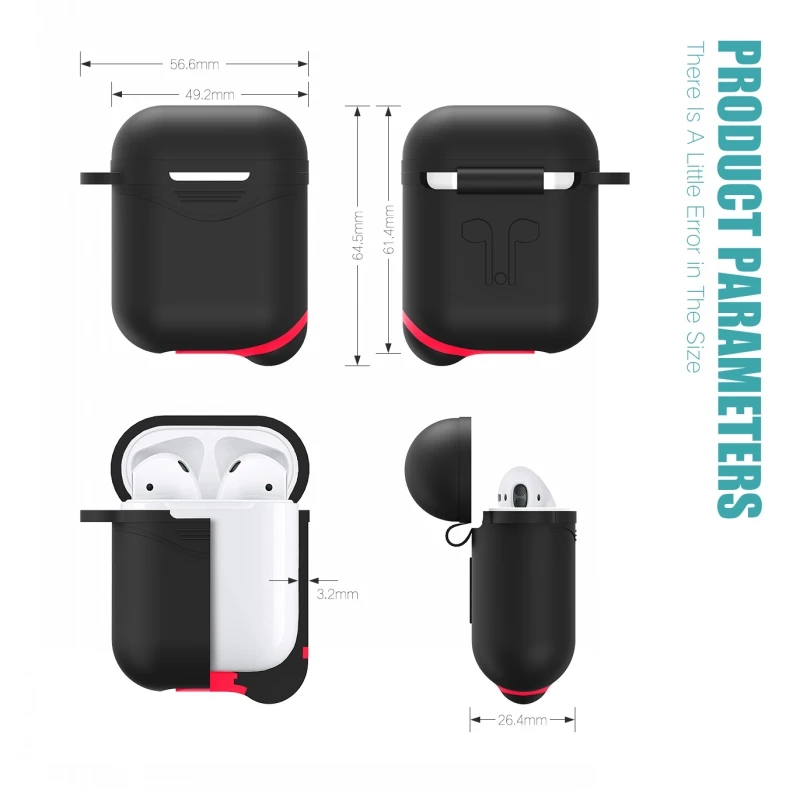 Ударопрочный Мягкий силиконовый чехол для Apple Airpods зарядный светящийся