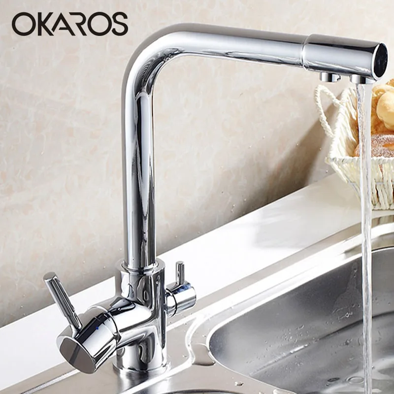 Кухонный Смеситель OKAROS Водоочиститель смеситель с двойным распылителем