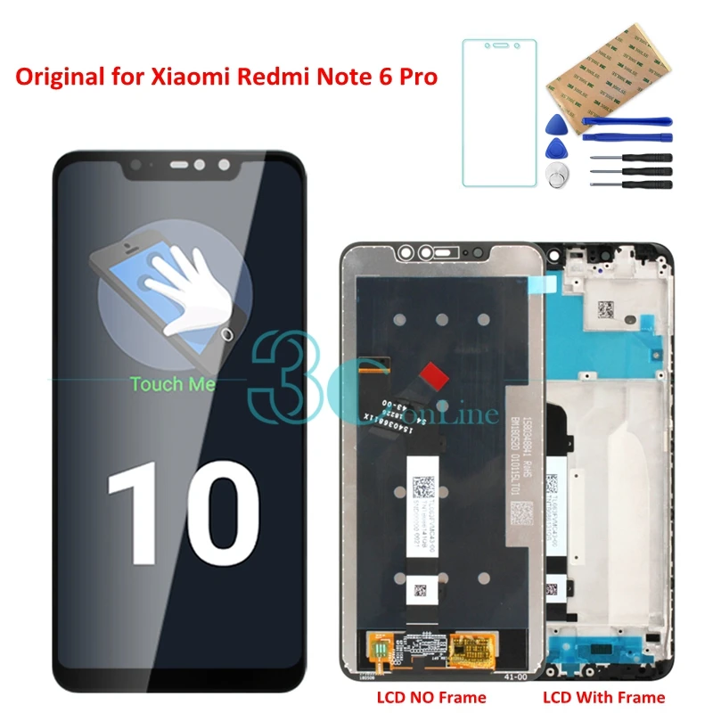 Xiaomi Redmi Note 6 Pro ЖК экран + рамка оригинальный дигитайзер сборка Note6 сенсорные