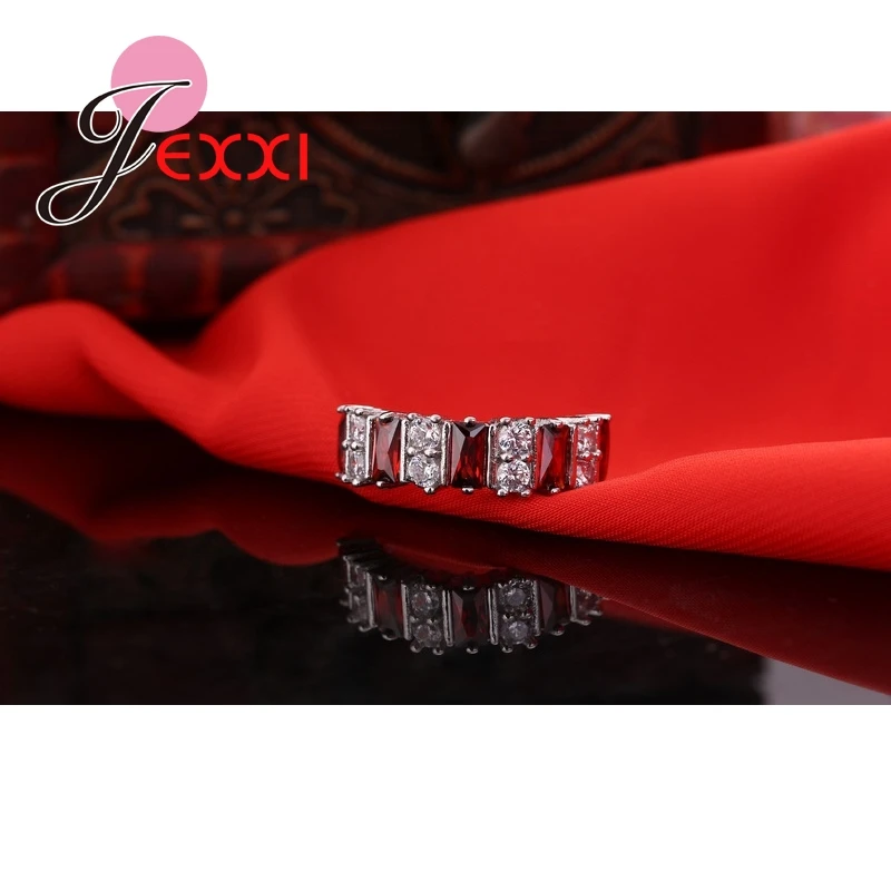 Женское кольцо из серебра 925 пробы с красным фианитом|ring sleeve|silver spinner rings menring silver