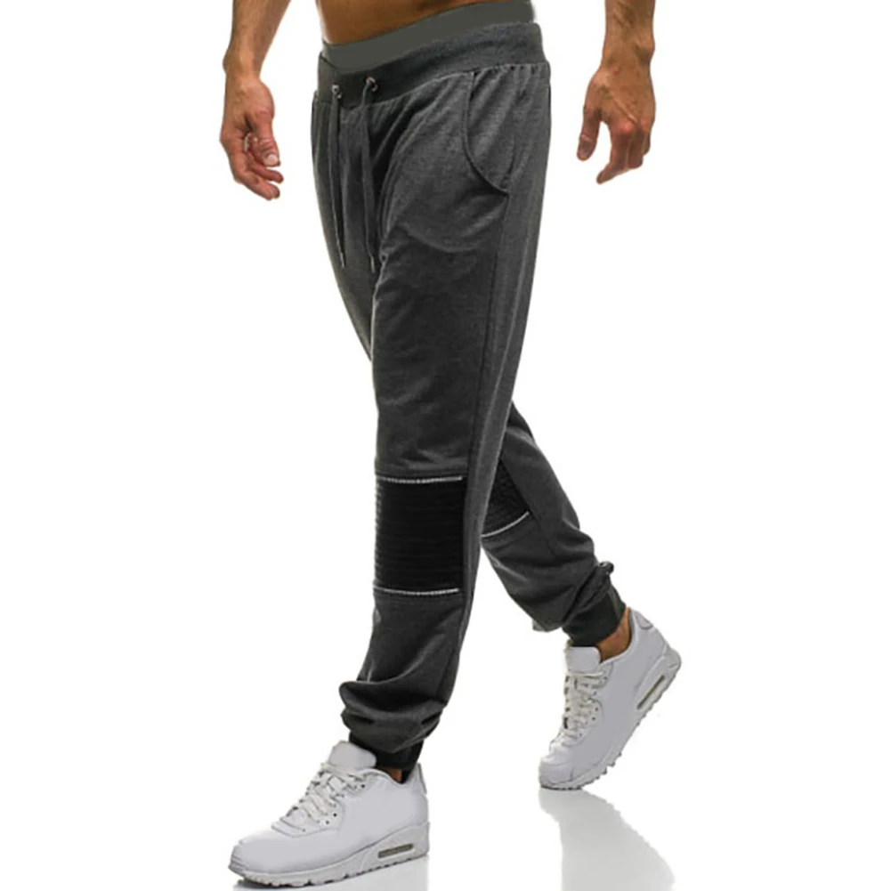 Мужская мода пэчворк Drawstring Pocket спортивные повседневные свободные брюки | одежда