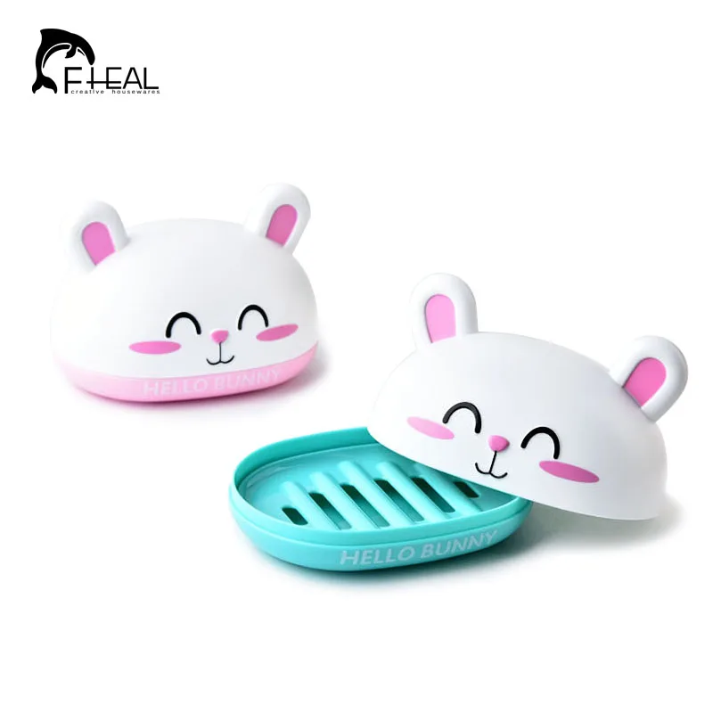 FHEAL милый кролик мыло держатель для туалетной бумаги с крышкой мыльница ванной