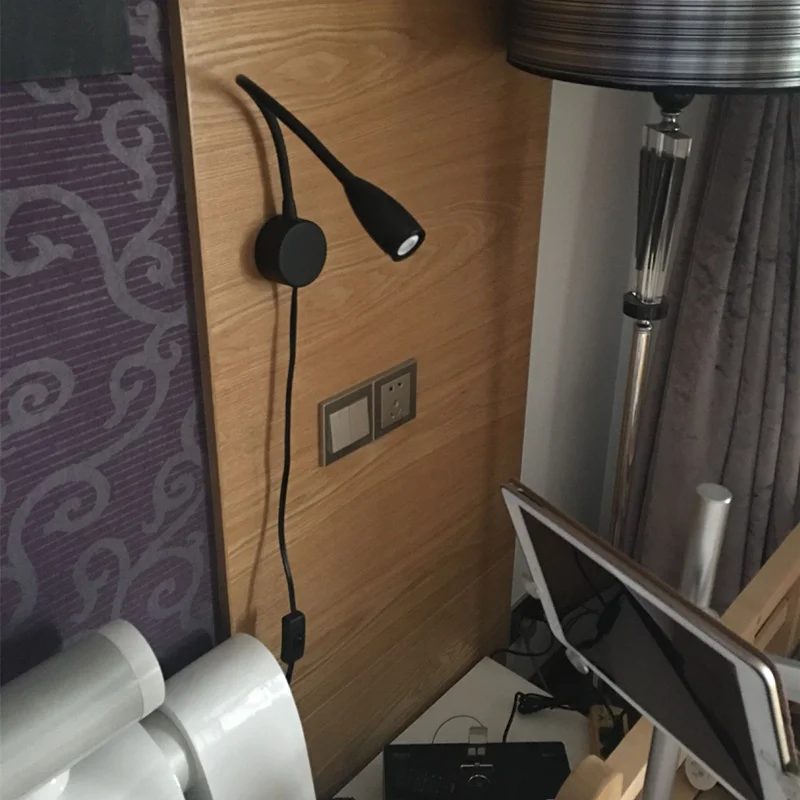Topoch Plug in Indoor Настенные светильники матовый белый/черный/хром гибкий рычаг