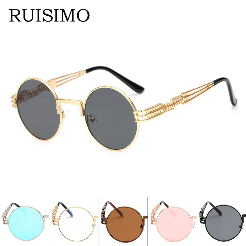 

Солнцезащитные очки Мужские, круглые, металлические, в стиле стимпанк