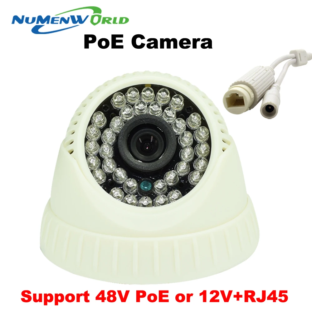 POE ip камера 1080P мегапиксельная ips Onvif H.264 36 шт. LED 3 6 мм P2P купольная для помещения IP