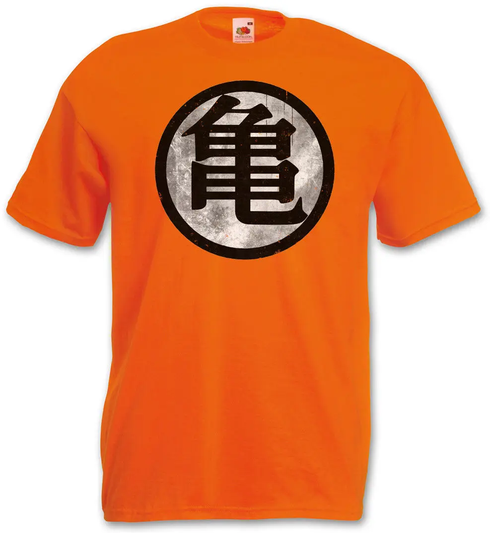 Orange Master Goku Винтажная Футболка Z Son Roshi'S Kanji Kame Kaio Tvnew Летняя мужская стильная