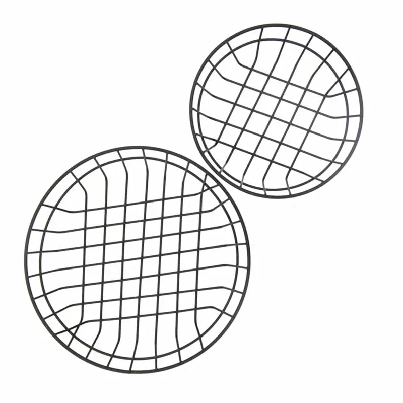 Черная Железная круглая сервировочная корзина держатель для фаст-фуда посуда