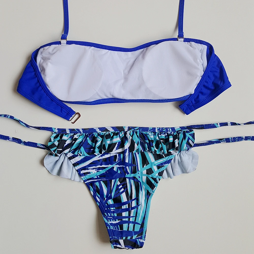 SWIMMART DK46 сексуальный купальный костюм из двух частей с цветком Купальник оборками