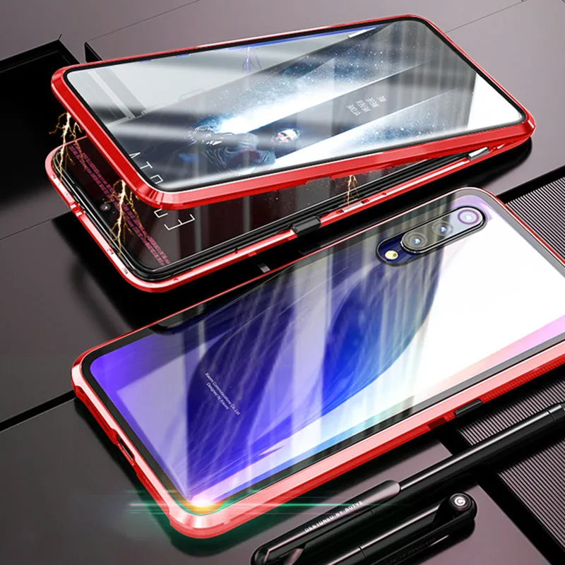 Magnetic Case for Samsung Galaxy A30 A50 A60 A70 A7 A9 2018 Front+Back double-sided Tempered Glass For A750 A9S | Мобильные телефоны