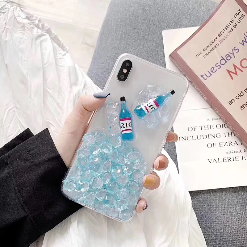Оригинальность напитки ледяной блок для iPhone Xs XR Max мобильный телефон оболочка 6S 7 8