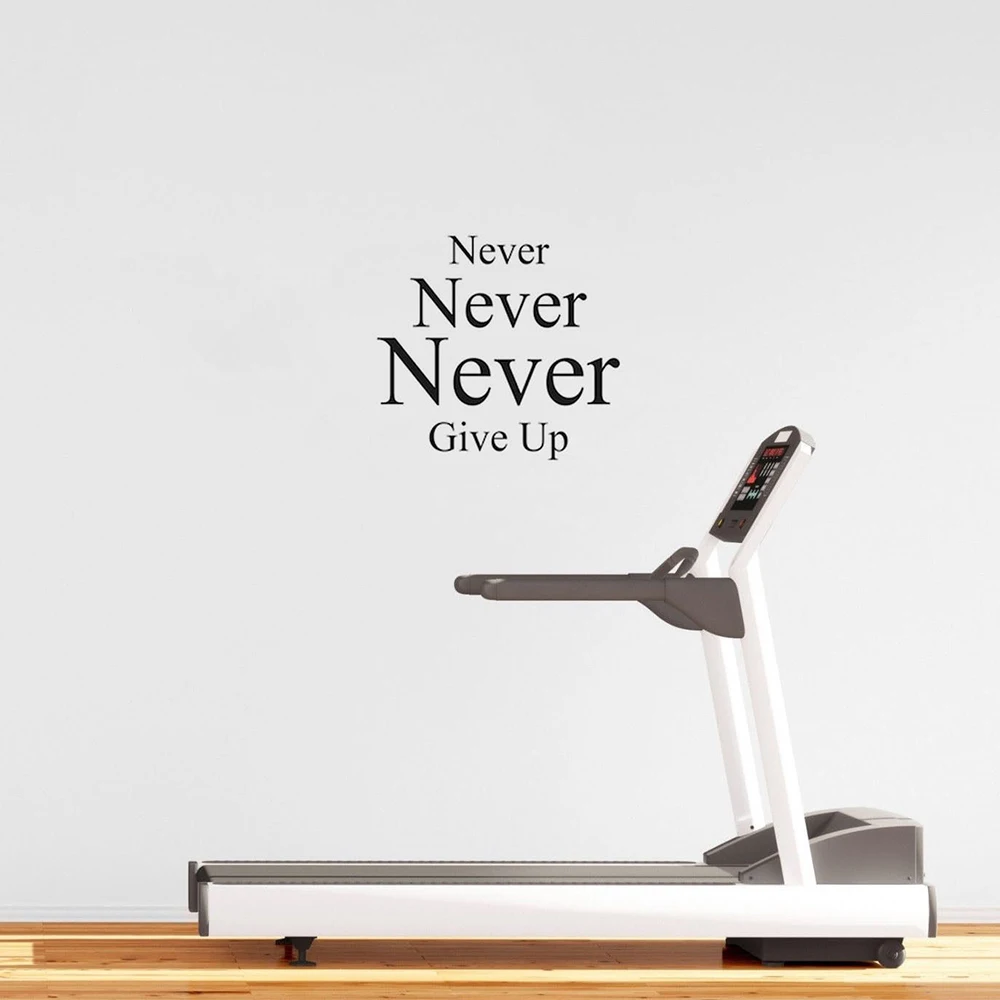 &quotNever Give Up&quot наклейки на стену с цитатой для Спальня Вдохновляющие Слова