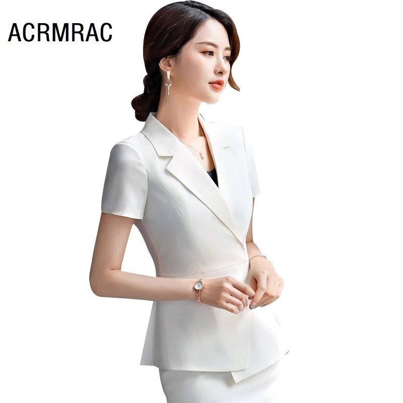 ACRMRAC, женские костюмы, тонкие, летние, нестандартные, блейзеры, брюки, 2 шт, набор, OL, формальные, деловые, женские брюки, костюмы, женские комплекты, костюмы