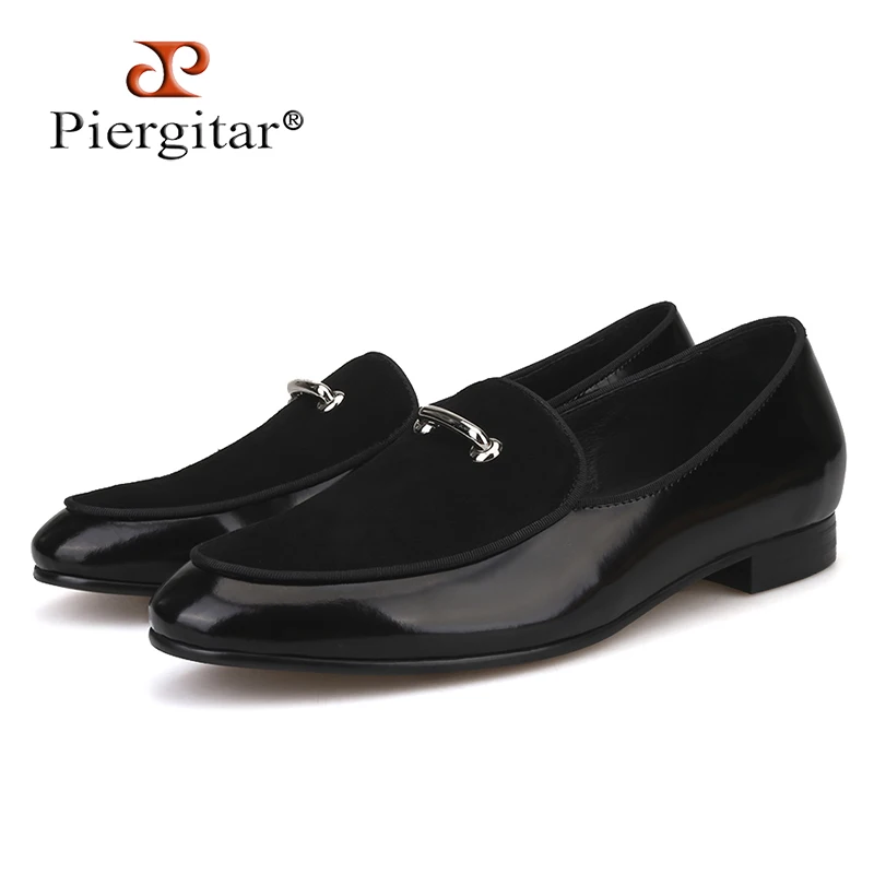 

Piergitar brand 2019 Handmade genuine leather men loafers Fashion party and wedding Men dress shoes smoking slippers plus size