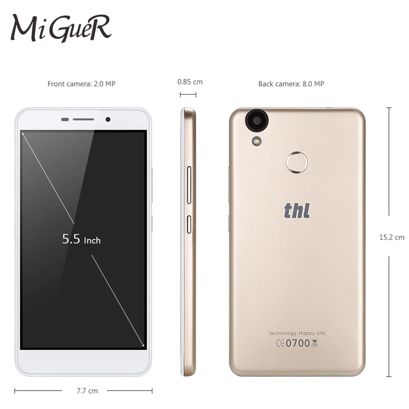 Оригинал THL T9 PRO мобильный телефон 5 дюймов Android 6 0 MTK6737 4 ядра 2 Гб Оперативная