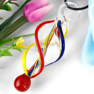 1 шт./лот витое ожерелье с кулоном из красного стекла Мурано|pendant necklace|glass necklace
