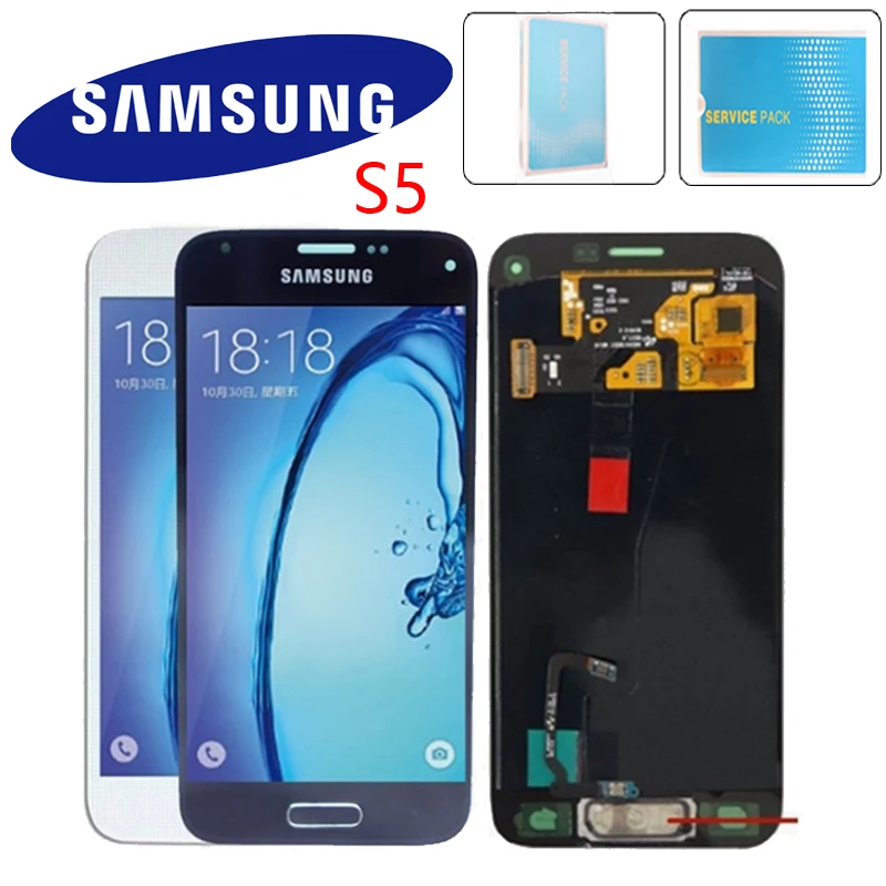 5 1 &quotSuper AMOLED Дисплей для Samsung Galaxy S5 G900 G900F G900H ЖК дисплей Экран дисплея с сенсорным экраном дигитайзер в сборе