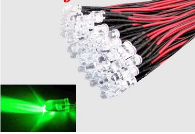 20 шт. LED 5 мм Предварительно Проводная белая красная синяя зеленая желтая RGB 12 В DC