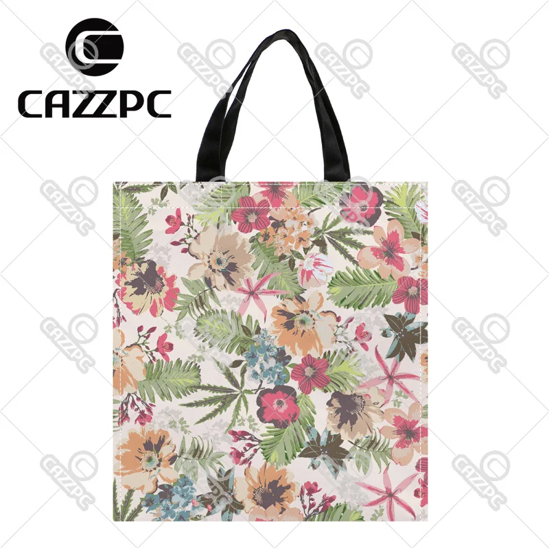 Розовый винтажный цветок Роза дрожащая печать нейлон Оксфорд многоразовая сумка