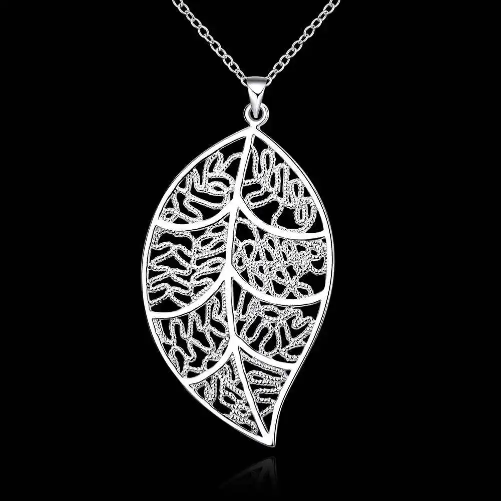 2016 новые посеребренные Модные Простые Подвески в виде листьев оптовая продажа