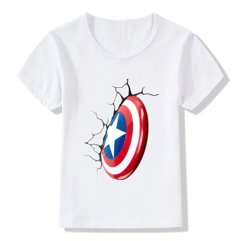 Детская футболка в стиле мстители Капитан Америка Щит детские летние топы одежда